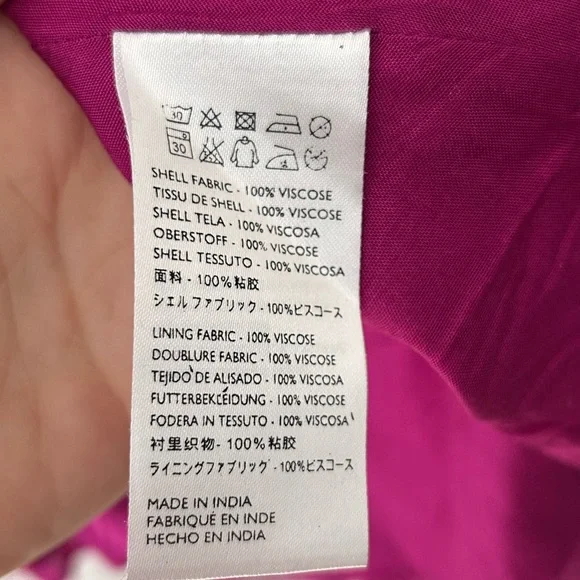 🌺 Cleobella Anthropologie Size XS Magenta Pink Floral Wrap Mini Dress - Picture 5 of 12